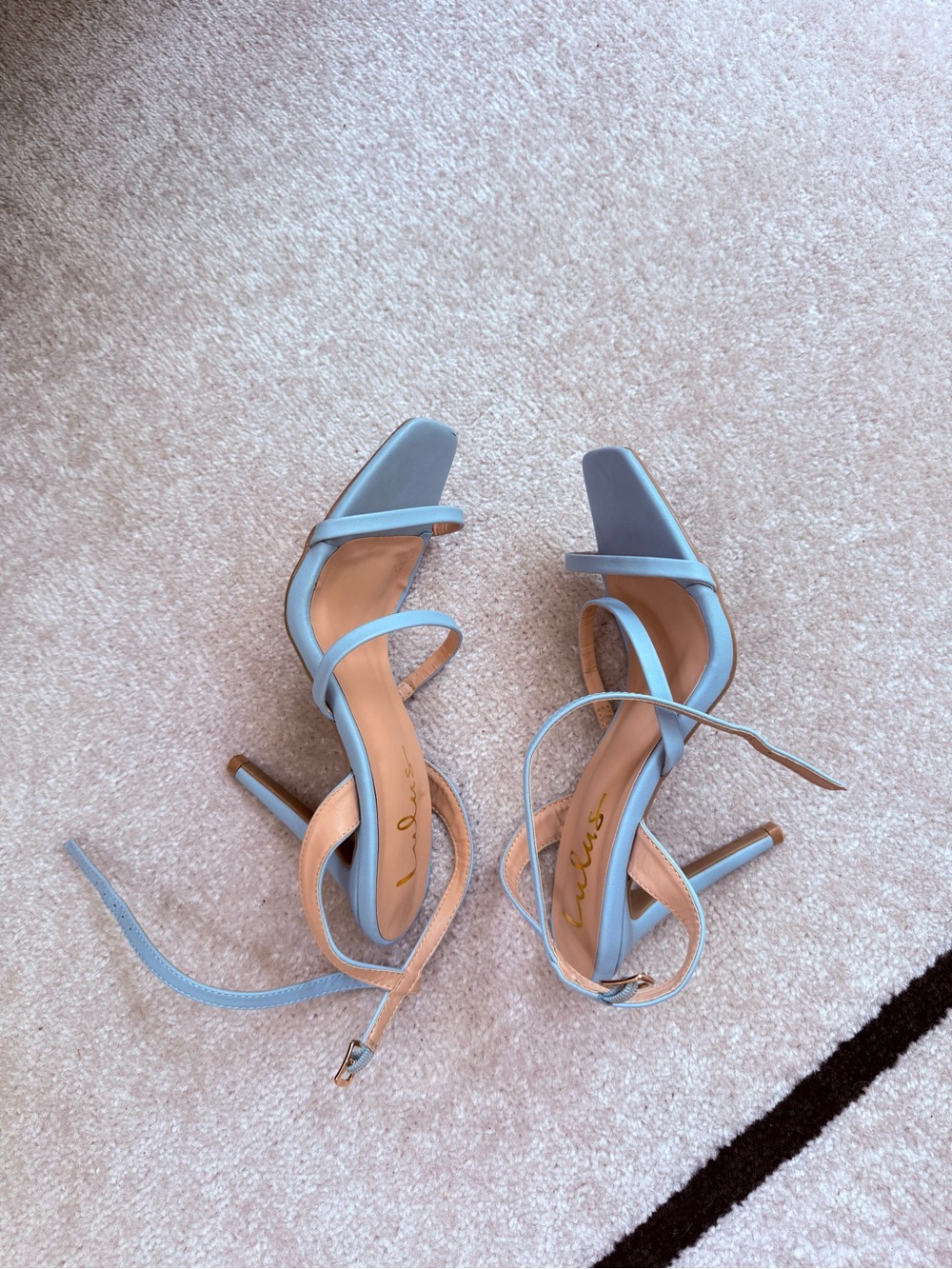 Lulus Light Blue Ankle Strap High Heel Sandals - Women's - Picture 6 of 6